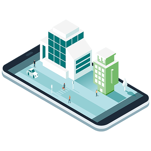 Bâtiment bureaux avec Bildin sur une tablette